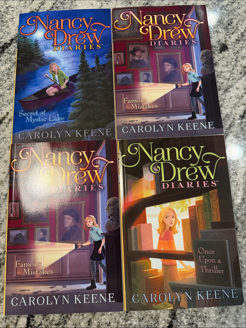 Nancy Drew Diaries Book Set — Carolyn Keene — Blue, Purple, Brown, Green Covers